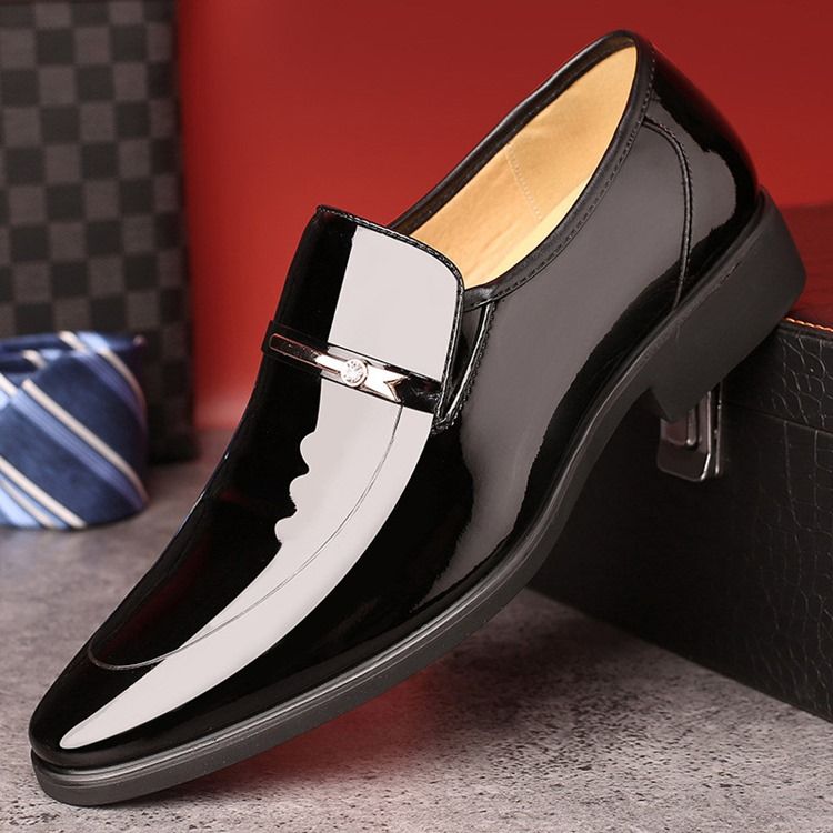 Plain Sequin Round Toe Men's Dress Shoes