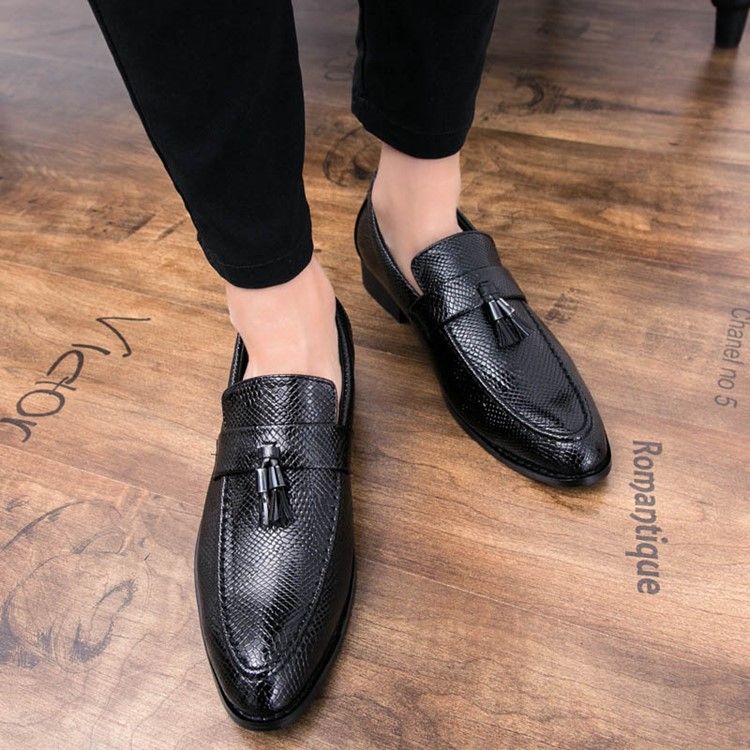 Pu Fringe Slip-on Round Toe Oxfords Til Mænd