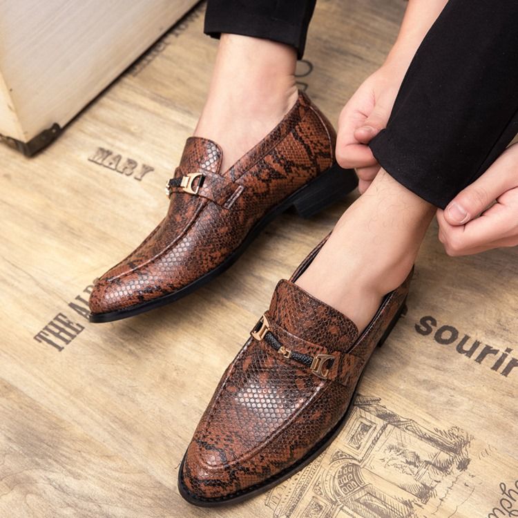 Pu Serpentine Round Toe Herresko