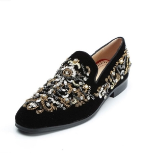 Rhinestone Round Toe Oxfords Til Mænd