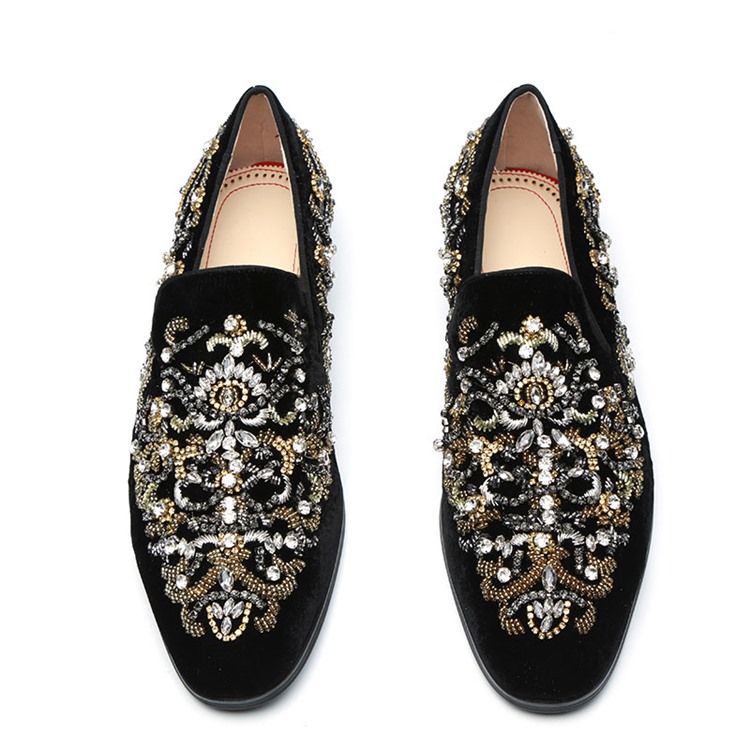 Rhinestone Round Toe Oxfords Til Mænd