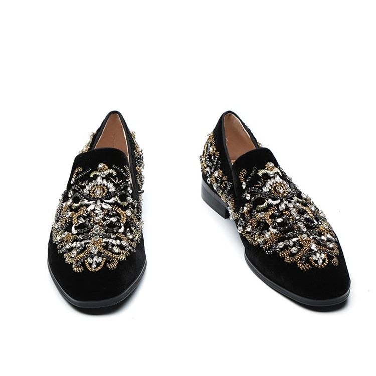 Rhinestone Round Toe Oxfords Til Mænd