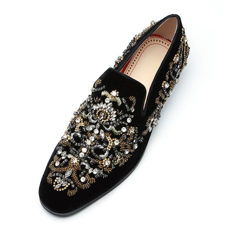 Rhinestone Round Toe Oxfords Til Mænd