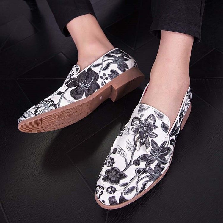 Slip-on Color Block Round Toe Herreskjolesko