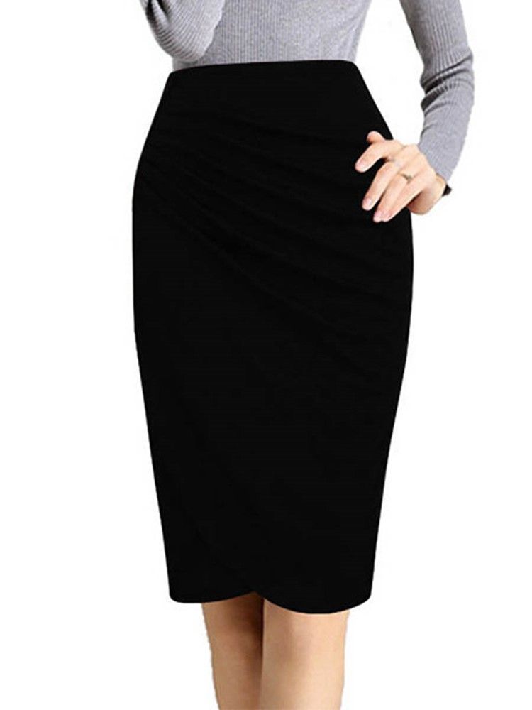 High-waist Pleated Bodycon Nederdel Til Kvinder