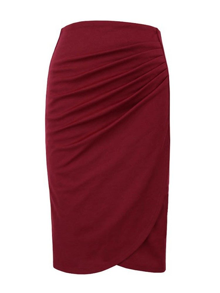 High-waist Pleated Bodycon Nederdel Til Kvinder