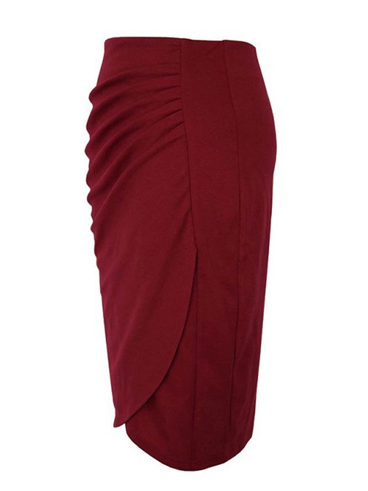 High-waist Pleated Bodycon Nederdel Til Kvinder