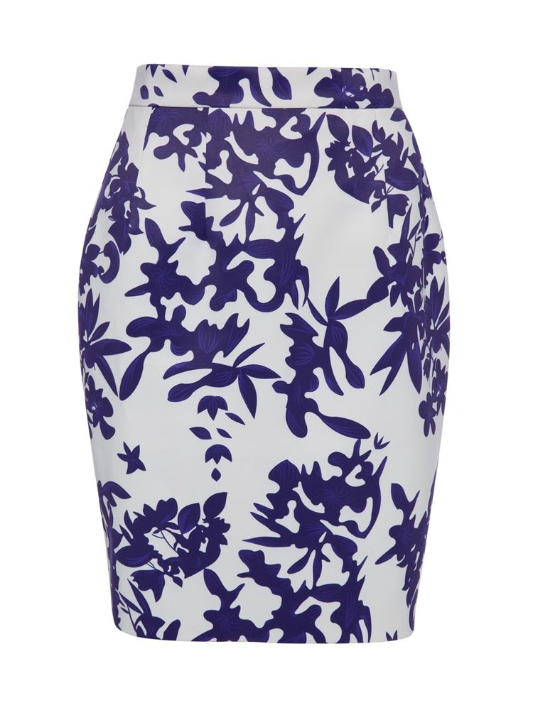 Midt-talje Blomsterprint Bodycon-nederdel Til Kvinder