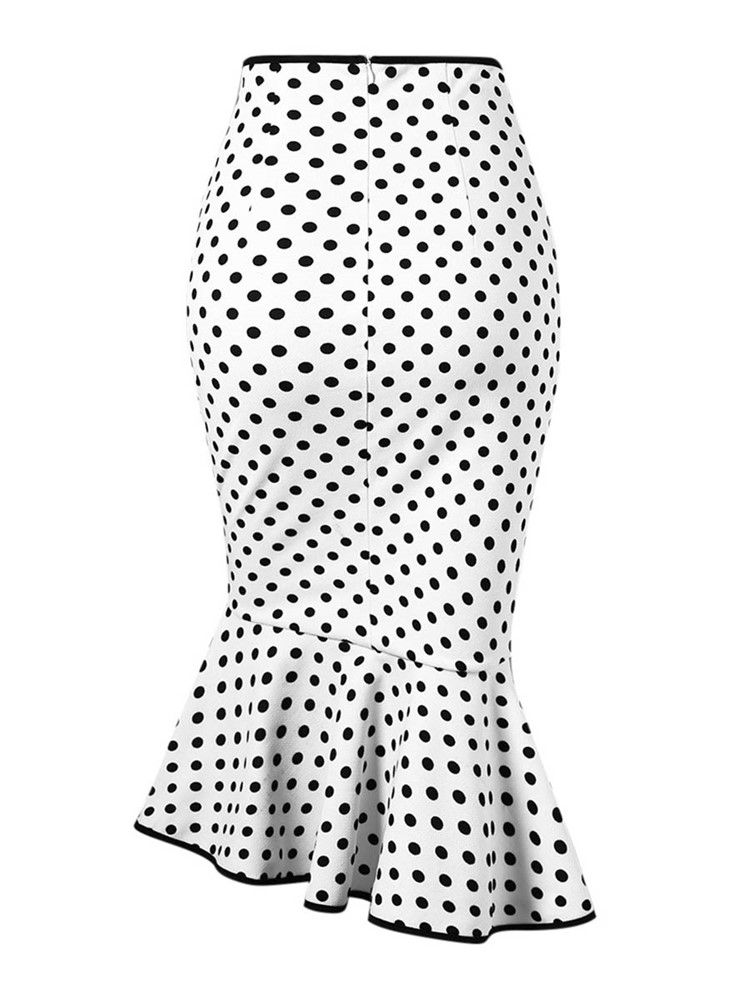 Polka Dots Bowknot Mermaid Women's Nederdel