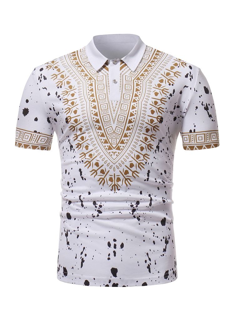 African Fashion Dashiki Loose Polo T-shirt Til Mænd