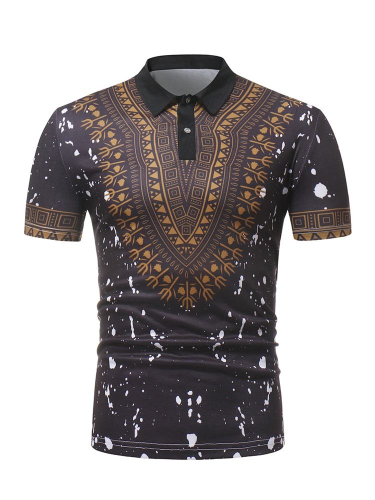 African Fashion Dashiki Loose Polo T-shirt Til Mænd