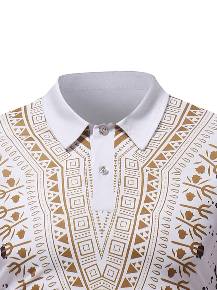 African Fashion Dashiki Loose Polo T-shirt Til Mænd