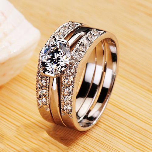 Udsøgt Otte Hjerter Otte Pile Nscd Diamond Engagement Wedding Ring Set