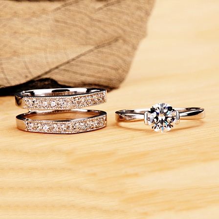 Udsøgt Otte Hjerter Otte Pile Nscd Diamond Engagement Wedding Ring Set