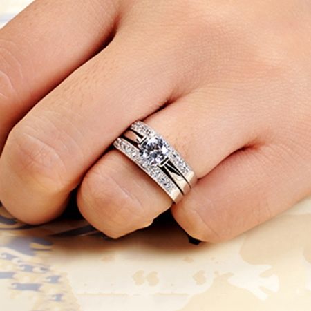 Udsøgt Otte Hjerter Otte Pile Nscd Diamond Engagement Wedding Ring Set