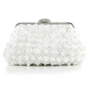 Floral Pearl Decoration Evening Clutch