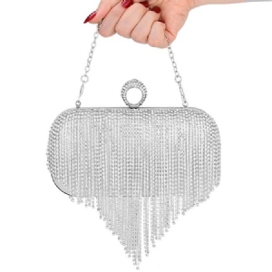 Fringe Rhinestone Alsidige Rektangelkoblinger Aftentasker