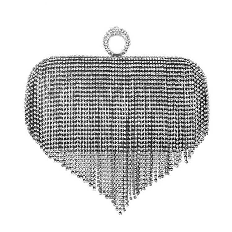 Fringe Rhinestone Alsidige Rektangelkoblinger Aftentasker