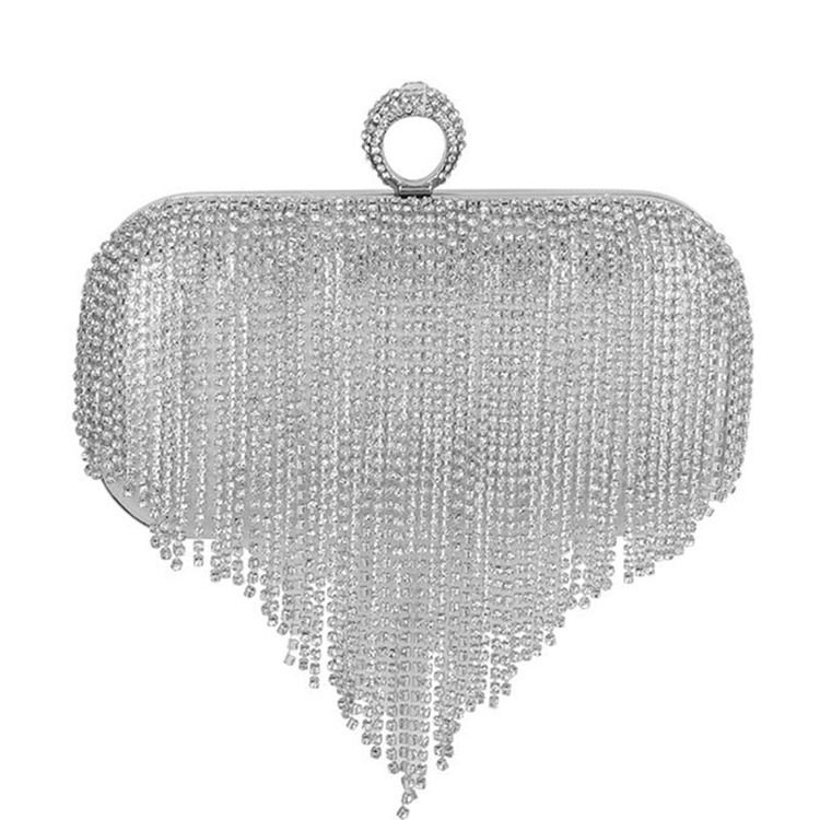 Fringe Rhinestone Alsidige Rektangelkoblinger Aftentasker