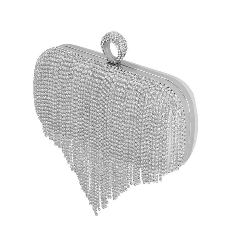 Fringe Rhinestone Alsidige Rektangelkoblinger Aftentasker