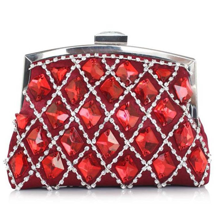 Noble Geometrisk Plaid Rhinestone Evening Clutch