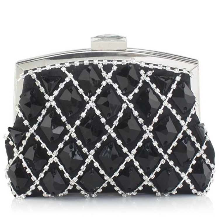 Noble Geometrisk Plaid Rhinestone Evening Clutch