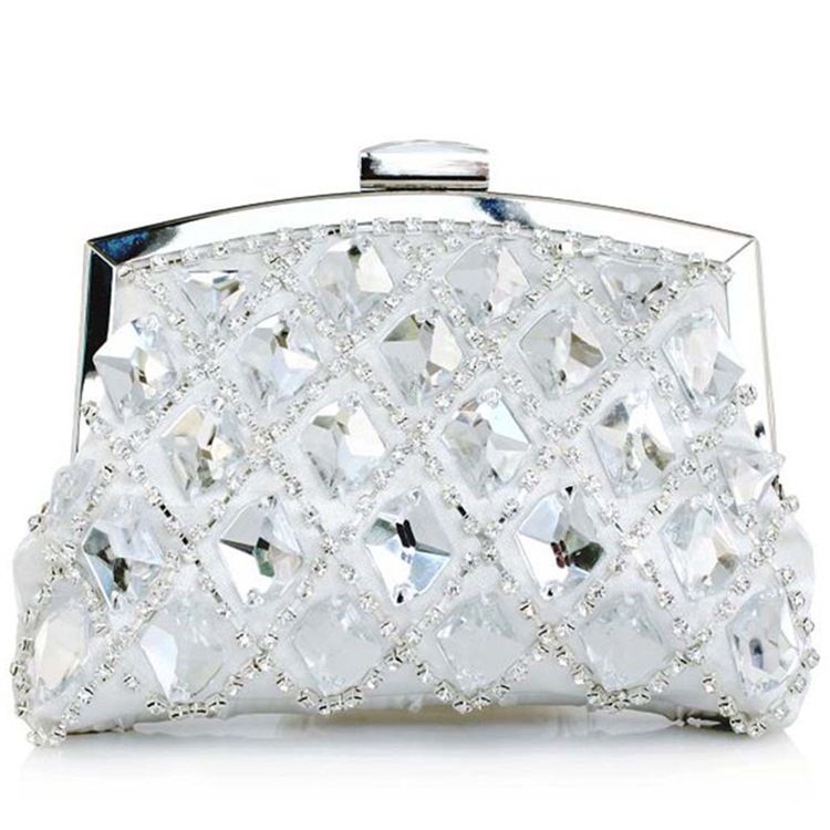 Noble Geometrisk Plaid Rhinestone Evening Clutch