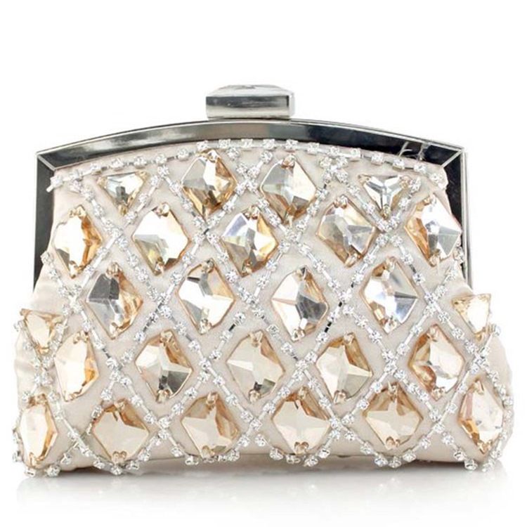 Noble Geometrisk Plaid Rhinestone Evening Clutch