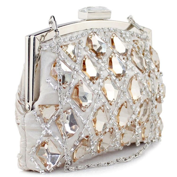 Noble Geometrisk Plaid Rhinestone Evening Clutch