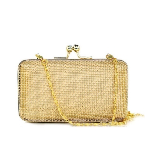 Plain Golden Chain Women Clutch