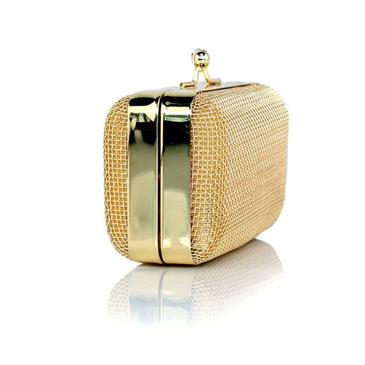 Plain Golden Chain Women Clutch