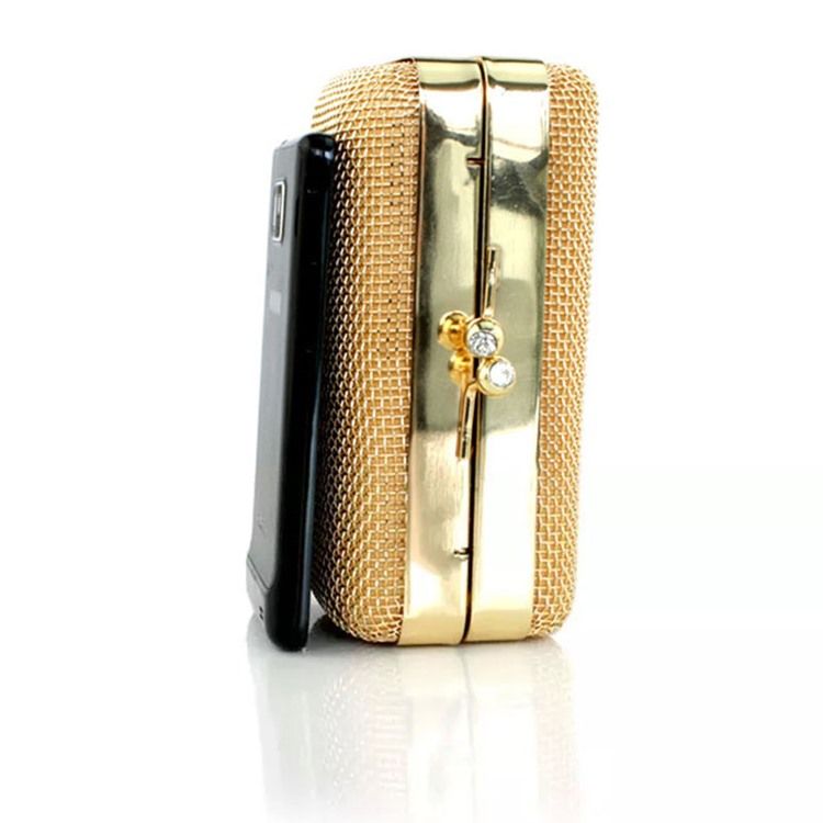 Plain Golden Chain Women Clutch