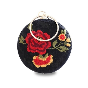 Vintage Floral Brodery Clutch