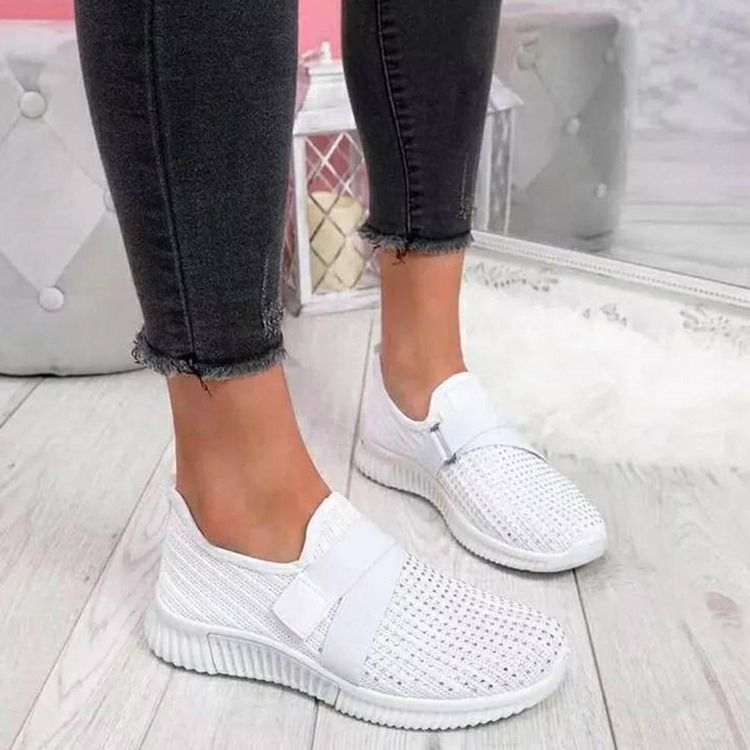 Kvinders Slip-on Rhinestone Round Toe Casual Sneakers