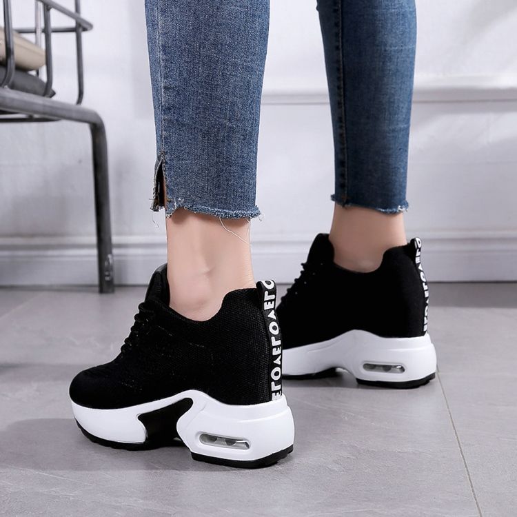 Mesh Lace-up Wedge Heel Kvinders Sneakers