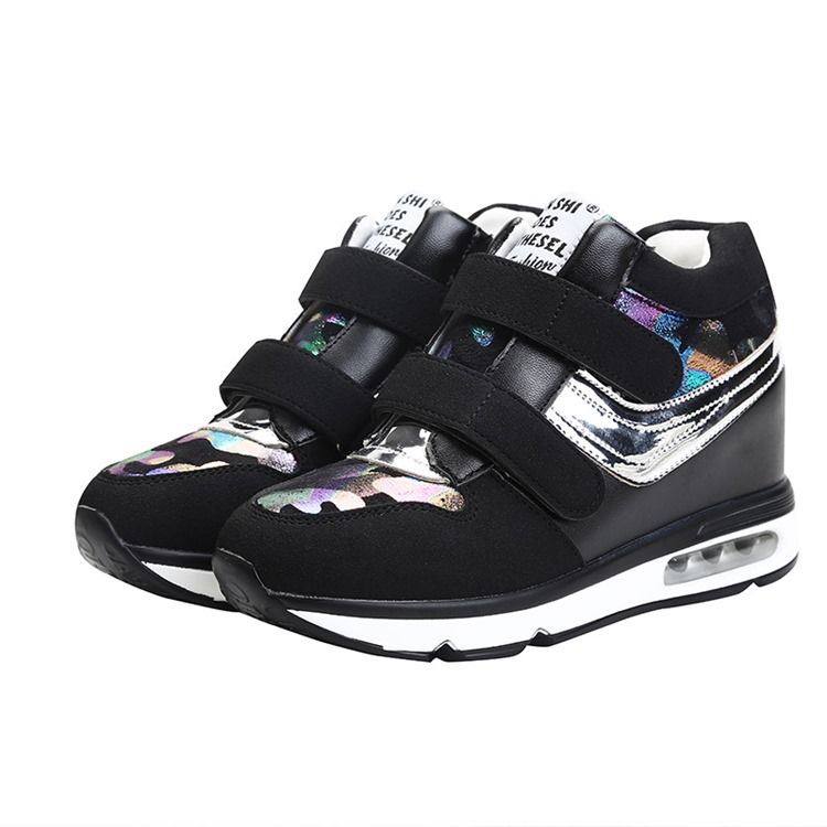 Patchwork Camouflage Platform Velcro Sneakers Til Kvinder