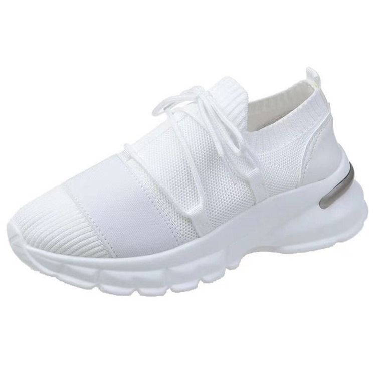 Round Toe Cross Strap Mid-cut Øvre Mesh Kvinders Sneakers