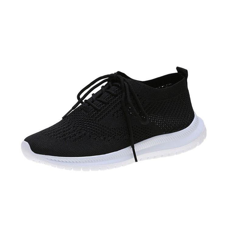 Round Toe Lace-up Low-cut Upper Plain Kvinders Sneakers