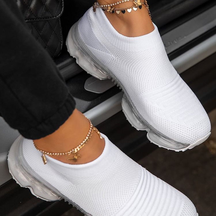 Round Toe Slip-on Low-cut Upper Plain Kvinders Sneakers