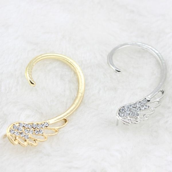 Wing Shaped Rhinestone Ear Cuff