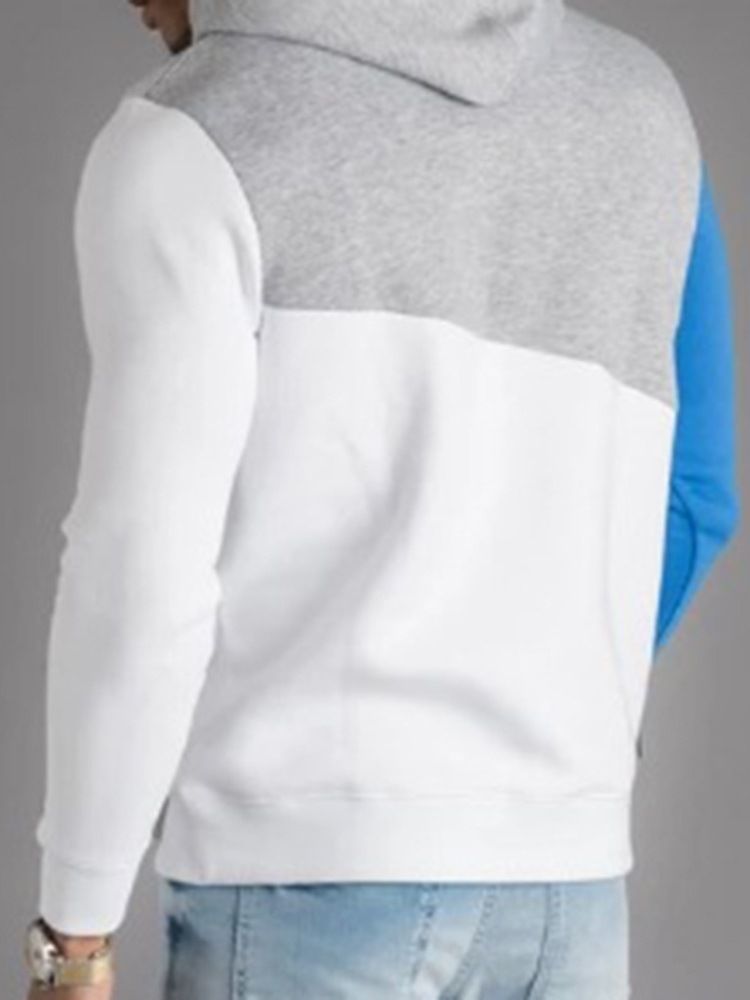 Color Block Thick Fall Pullover Hættetrøjer Til Mænd