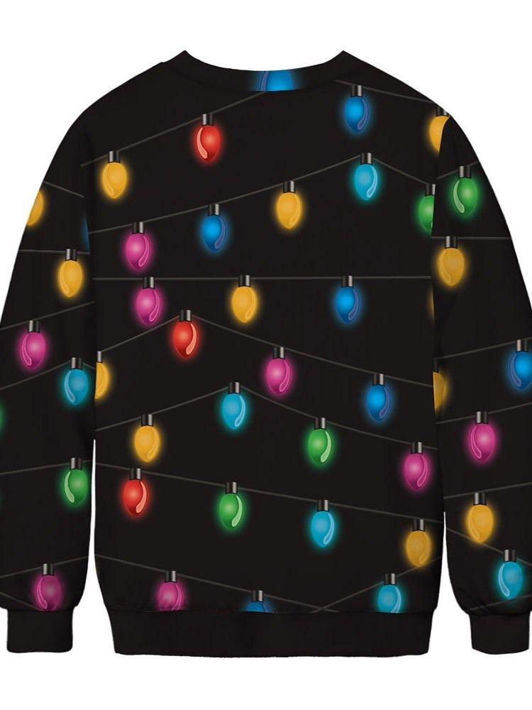 Jul Pullover Print Tykt Rund Hals Mode Herre Hættetrøjer