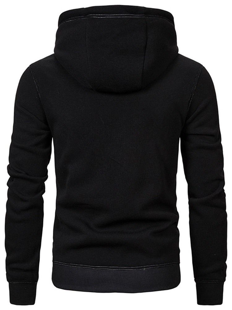 Pullover Pocket Plain Slim Mænds Hættetrøjer