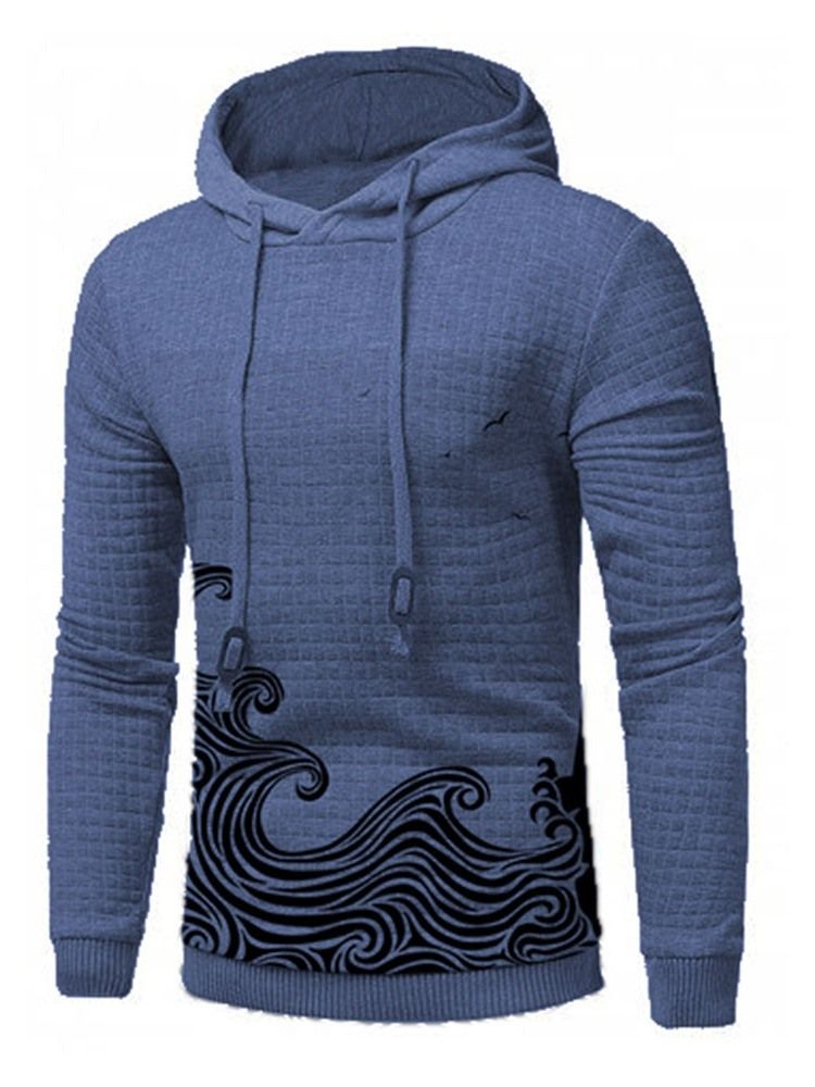 Pullover Print Slim Slim Hoodies Til Mænd