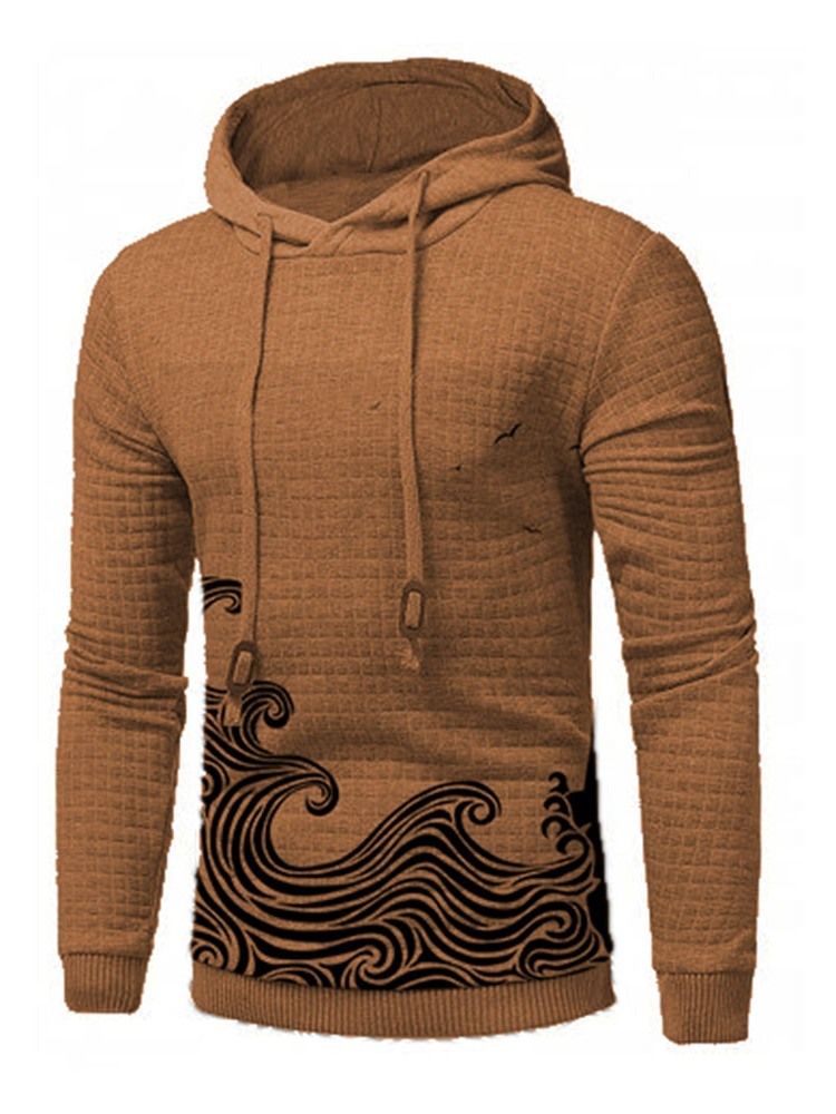 Pullover Print Slim Slim Hoodies Til Mænd