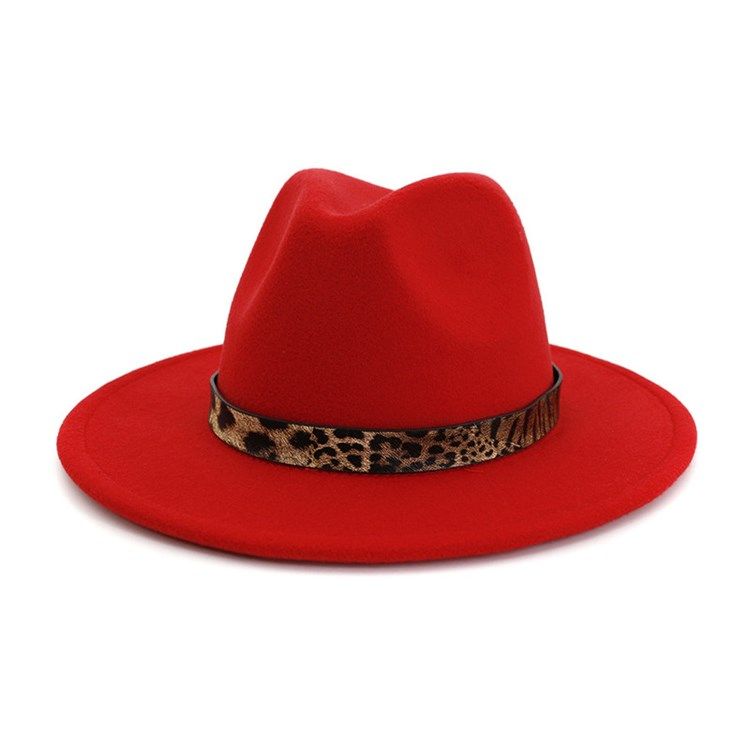 Fedora Hat Print Leopard Vinterhatte Til Kvinder