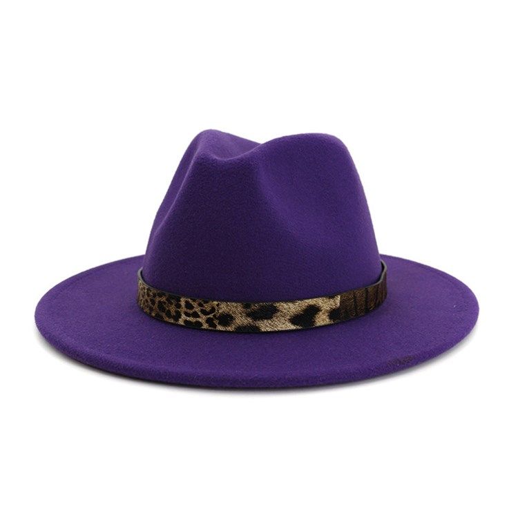 Fedora Hat Print Leopard Vinterhatte Til Kvinder