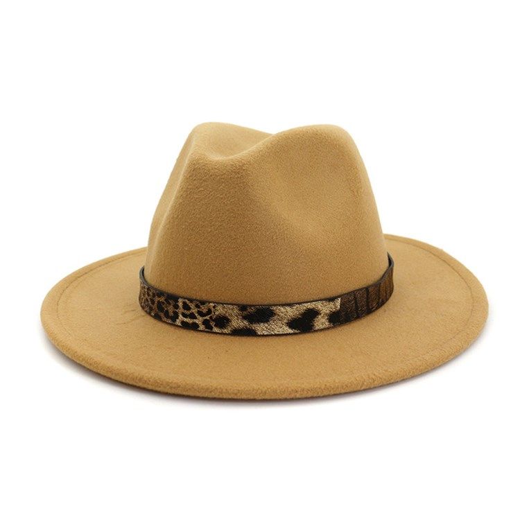 Fedora Hat Print Leopard Vinterhatte Til Kvinder