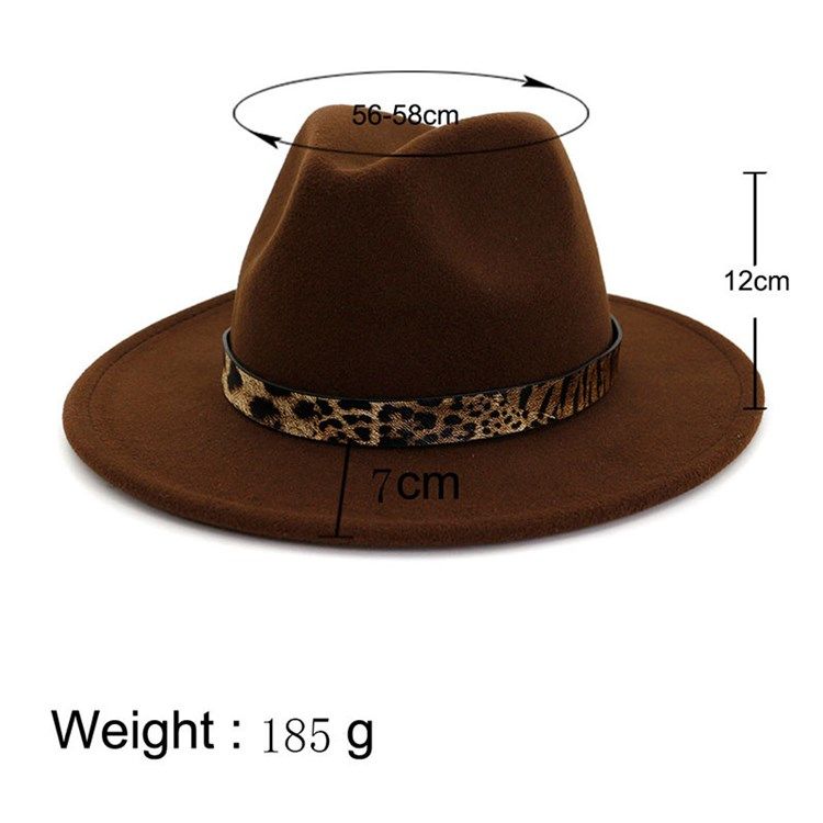 Fedora Hat Print Leopard Vinterhatte Til Kvinder