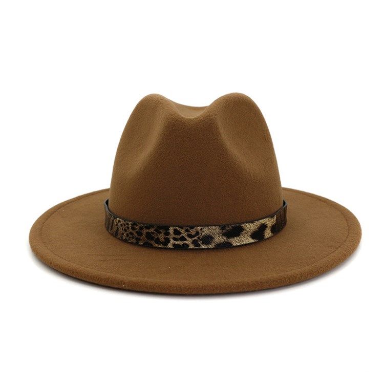 Fedora Hat Print Leopard Vinterhatte Til Kvinder